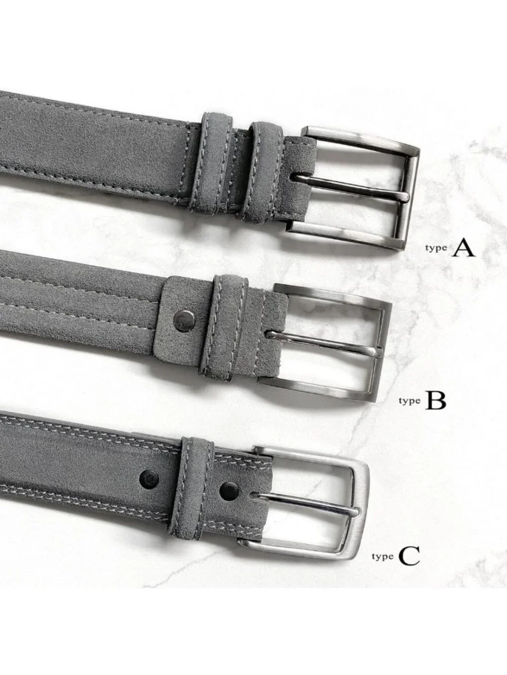 Suede Leather Men's Casual Dress Belt - 1-3/8